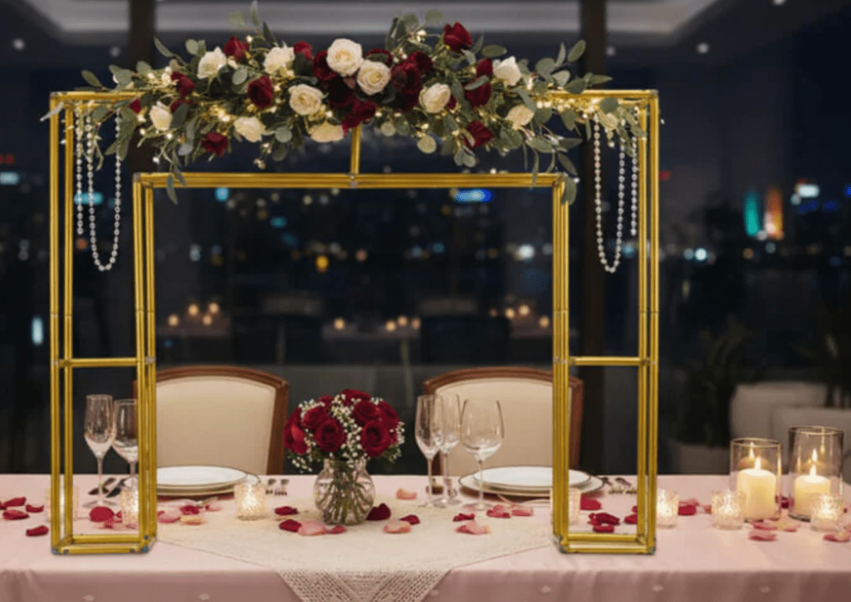 Collapsible Gold Table Stand - Ex - Sample - Kids Rule Backdrops