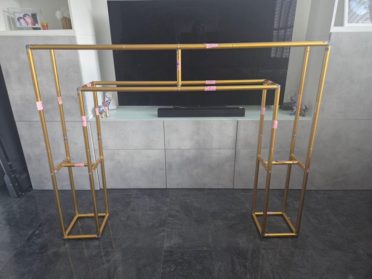 Collapsible Gold Table Stand - Ex - Sample - Kids Rule Backdrops