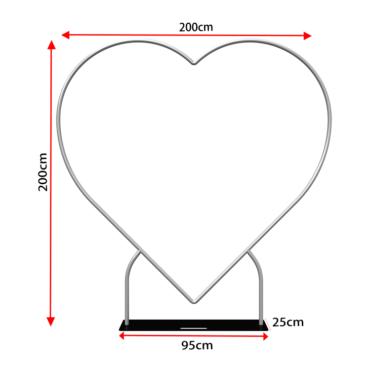 200cm Collapsible Heart Frame - Kids Rule Backdrops